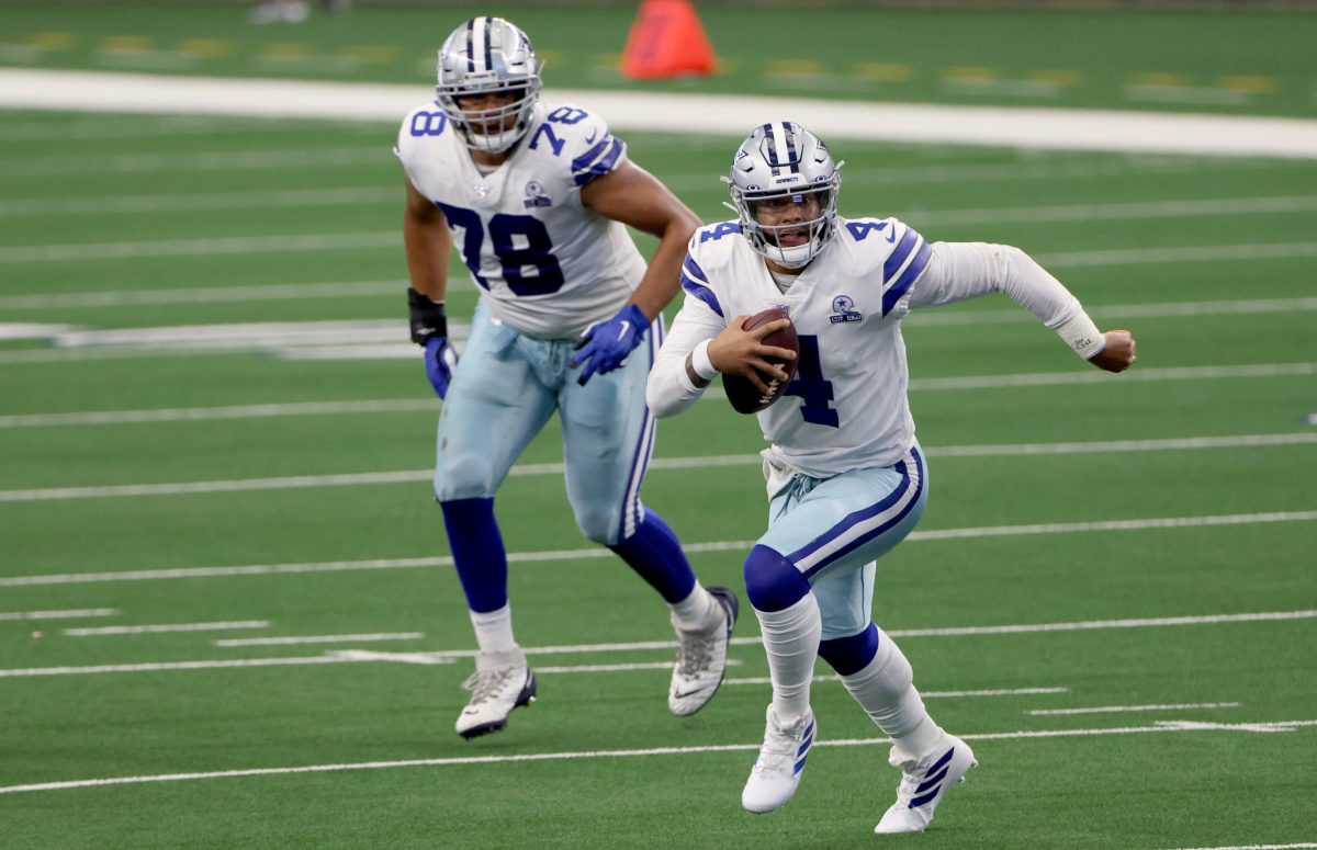Dallas Cowboys quarterback Dak Prescott on Sunday.