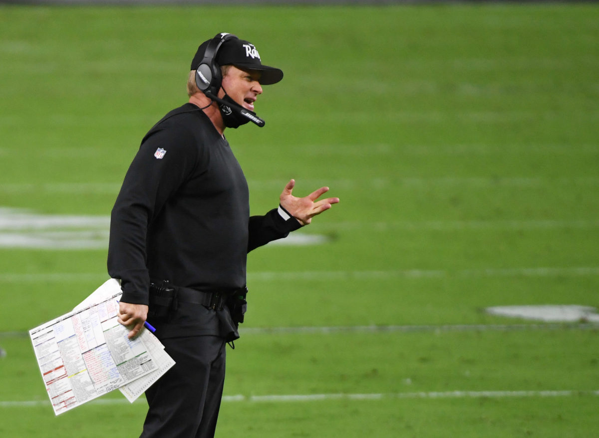 Las Vegas Raiders head coach Jon Gruden in NFL Week 2.