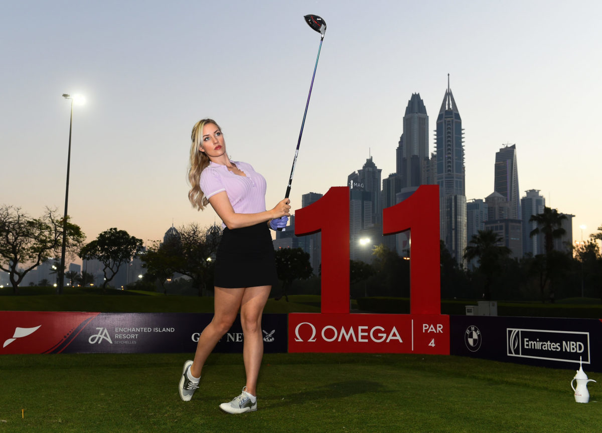 Look Golf World Reacts To Paige Spiranac Drive Video The Spun What