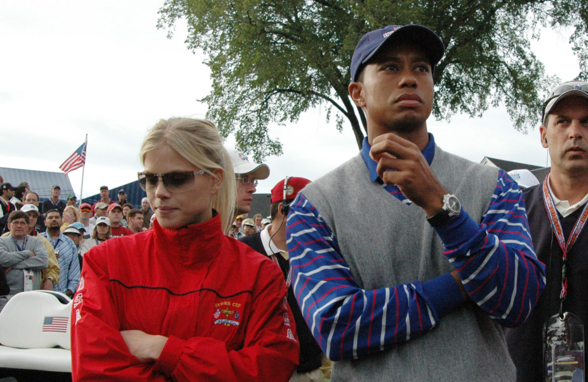 Tiger Woods' and his now ex-wife, Elin Nordgren, watch competition at the 2004 Ryder Cup