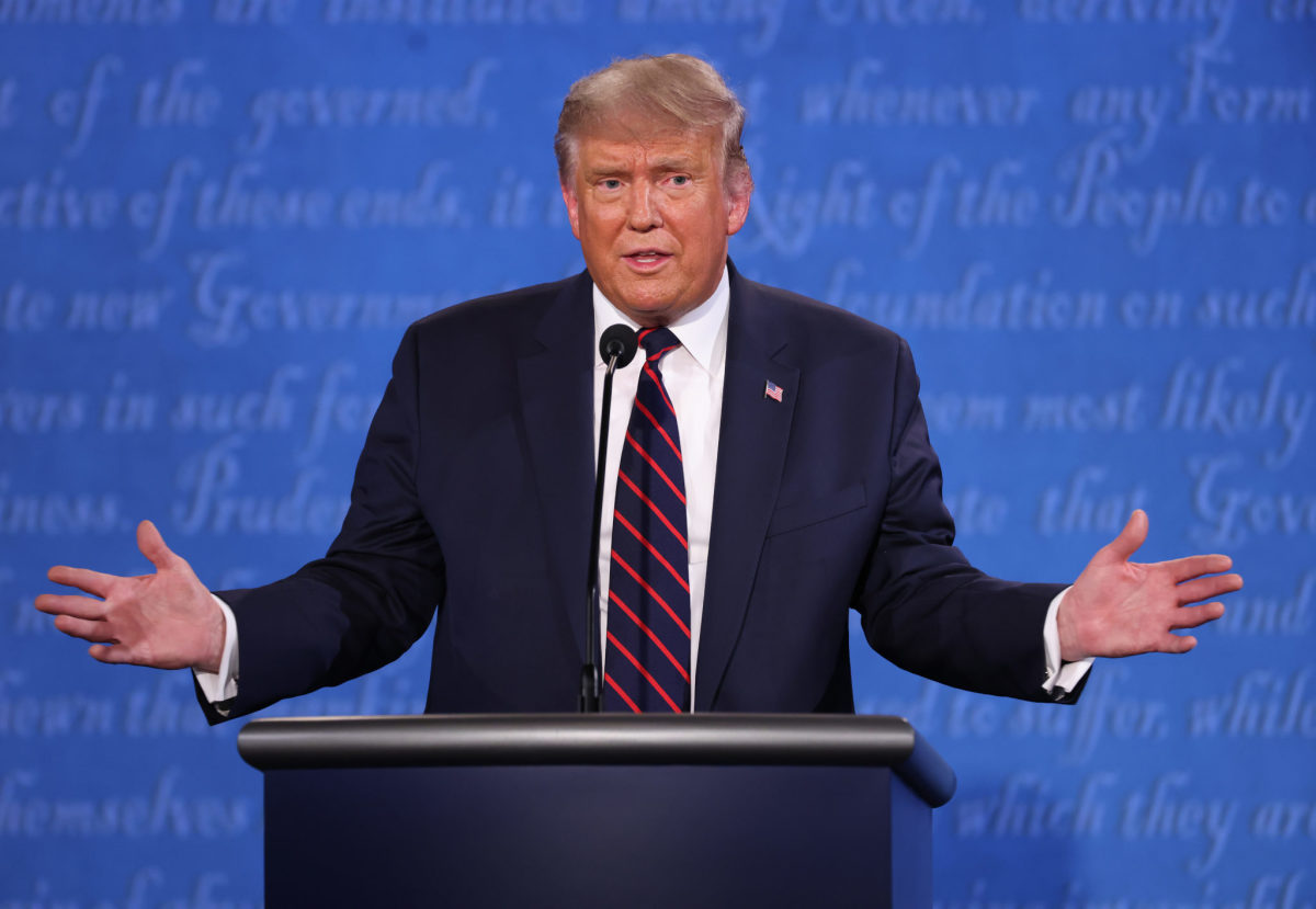 Donald Trump during the presidential debate.