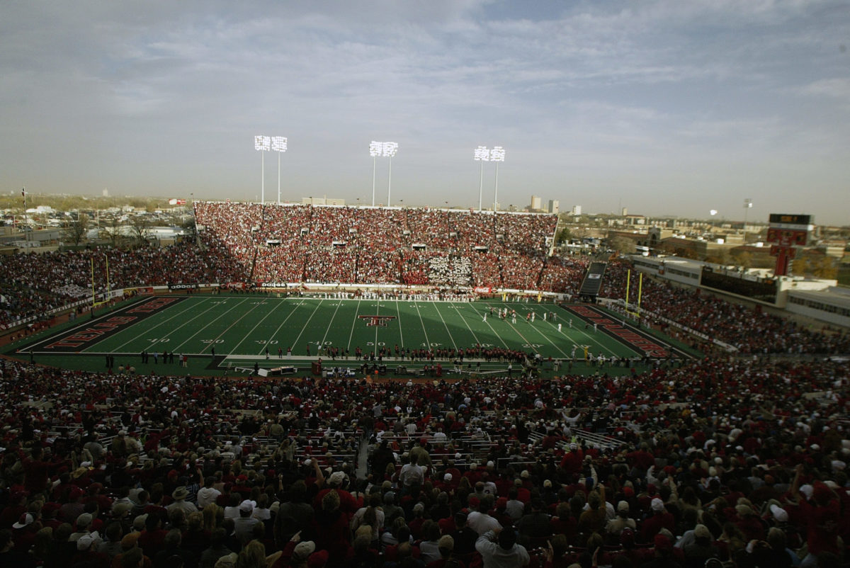 A general view of Texas Tech's football stadium.