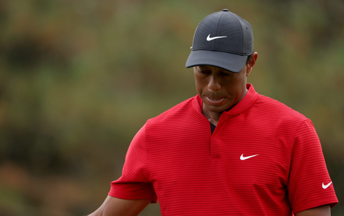 Tiger Woods in the final round of The Masters on Sunday.