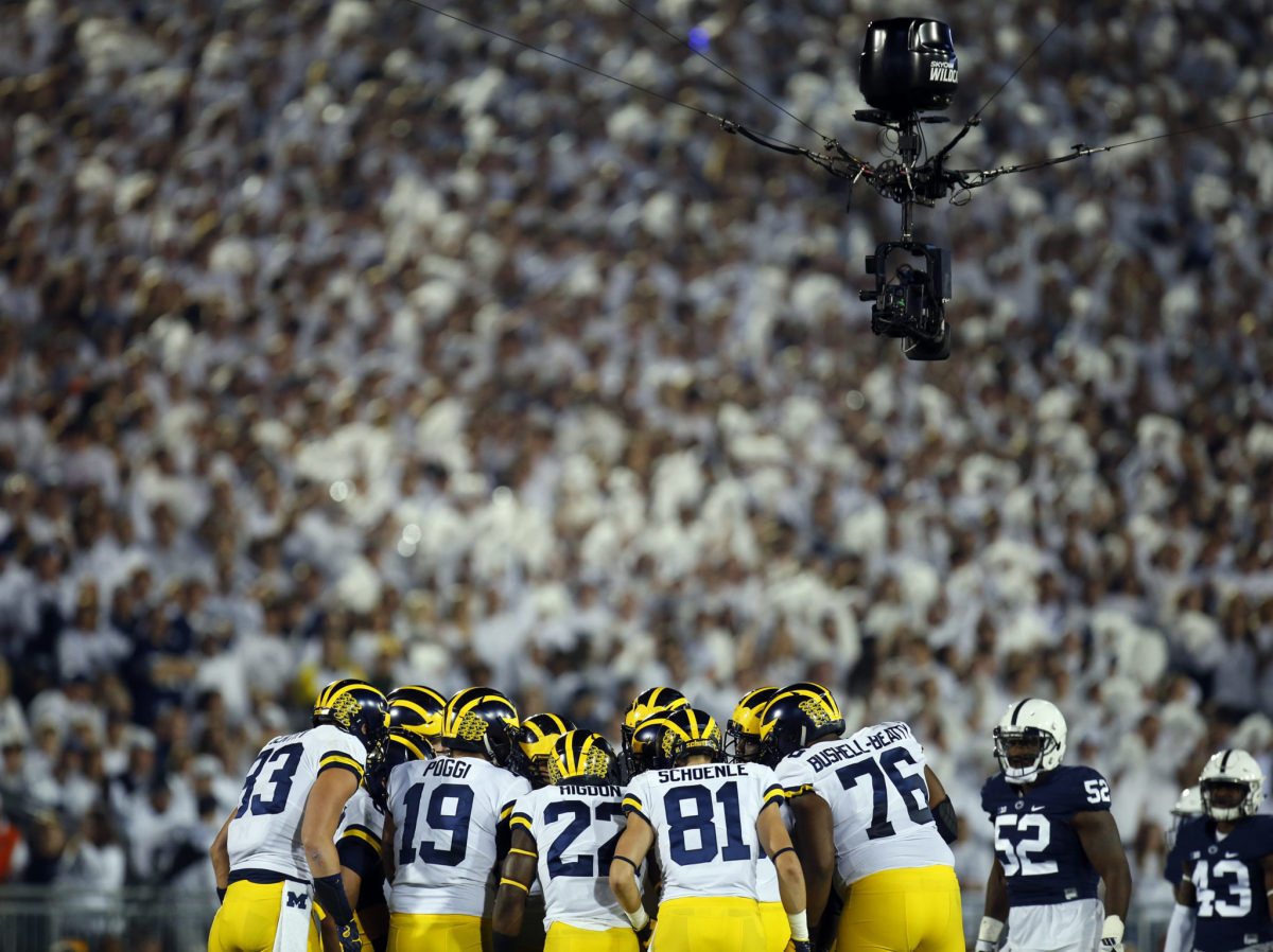 General view of a game between Michigan football and Penn State.