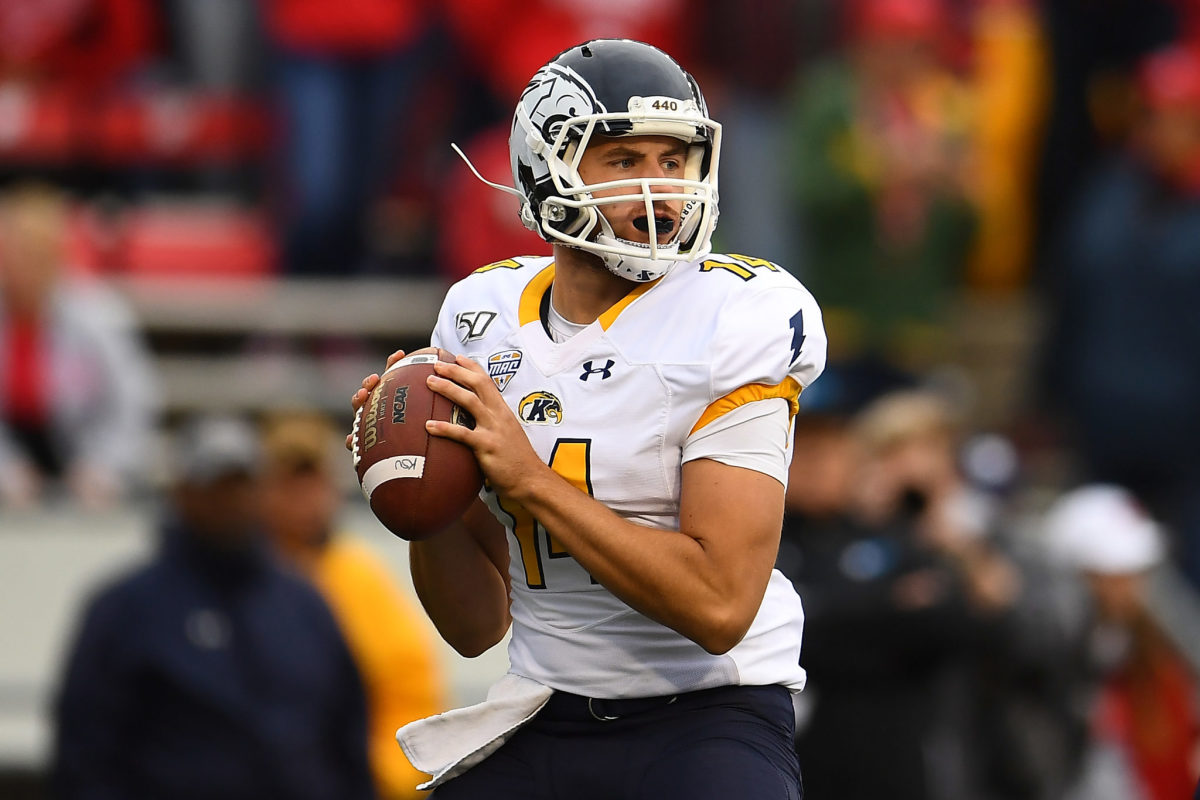 Dustin Crum of Kent State throws the ball.