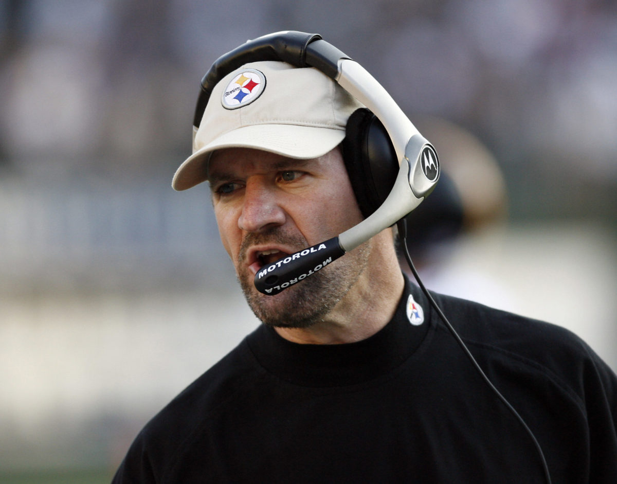 Former Pittsburgh Steelers head coach Bill Cowher on the field.