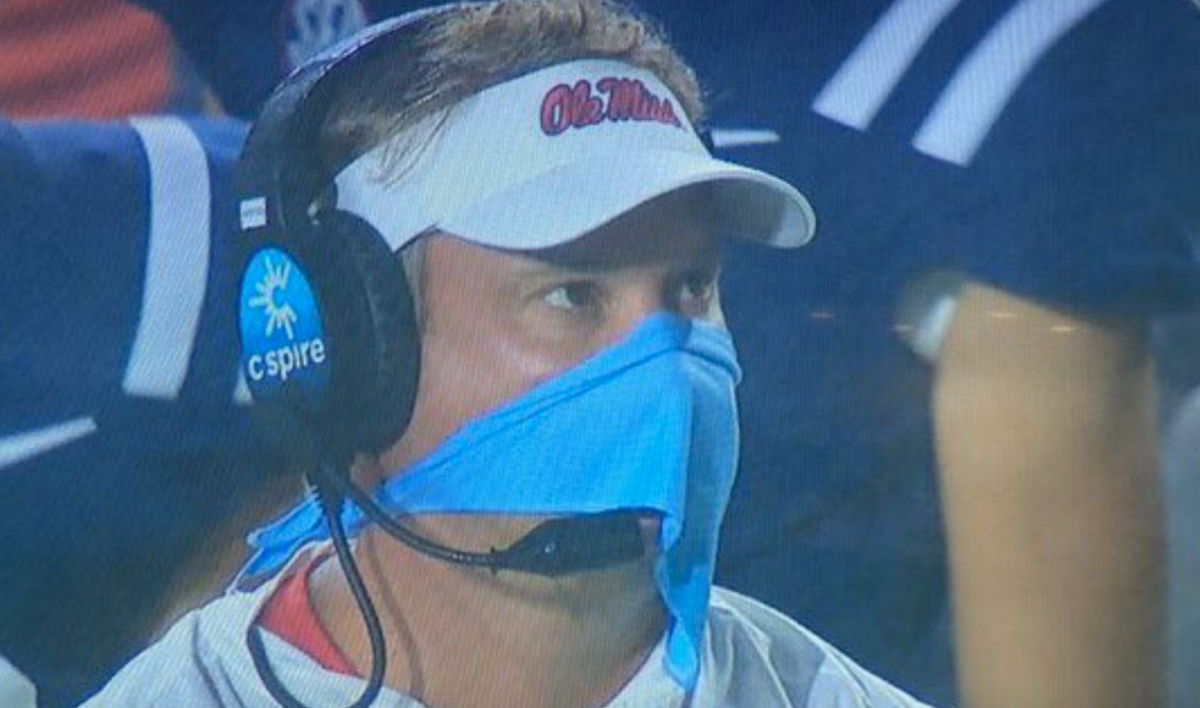 Photos: Lane Kiffin's "Mask" Is Going Viral On ESPN - The Spun