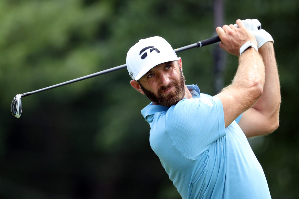 Dustin Johnson in the final round of the Travelers Championship.