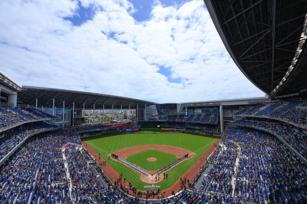 A general view of the Miami Marlins stadium.