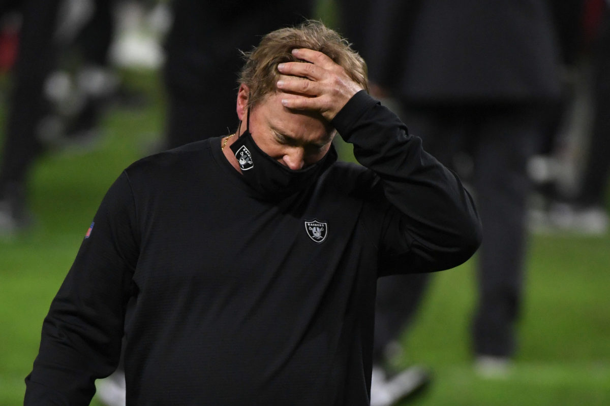 Las Vegas Raiders head coach Jon Gruden after losing to the Chiefs.