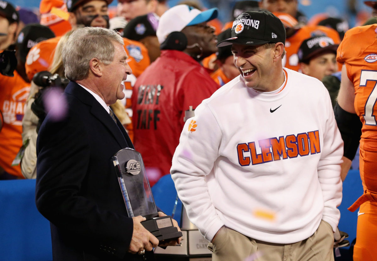 John Swofford and Dabo Swinney at the ACC Football Championship Game.