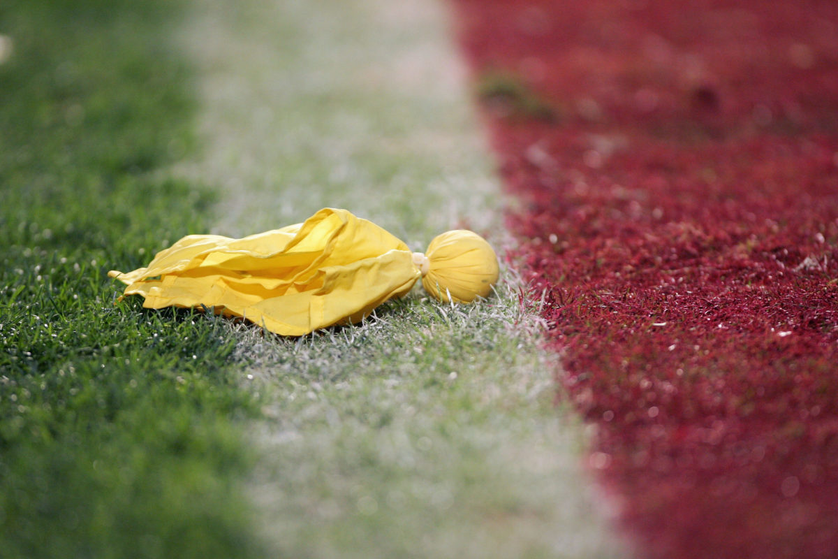 A general photo of a penalty flag.