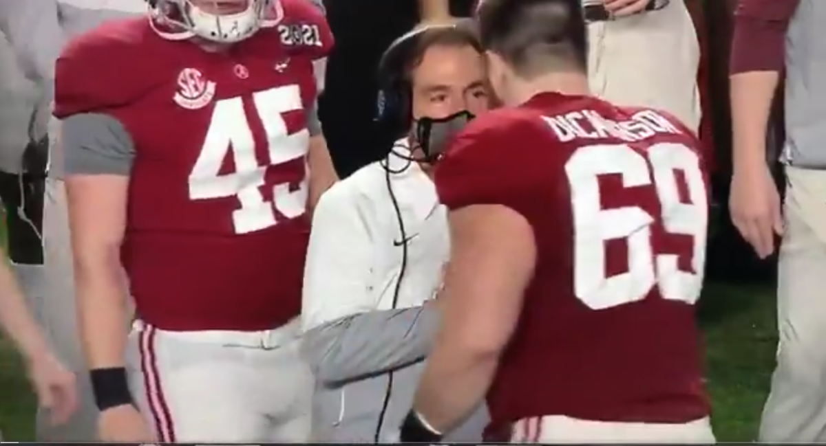 Landon Dickerson gets cool moment at end of Alabama win