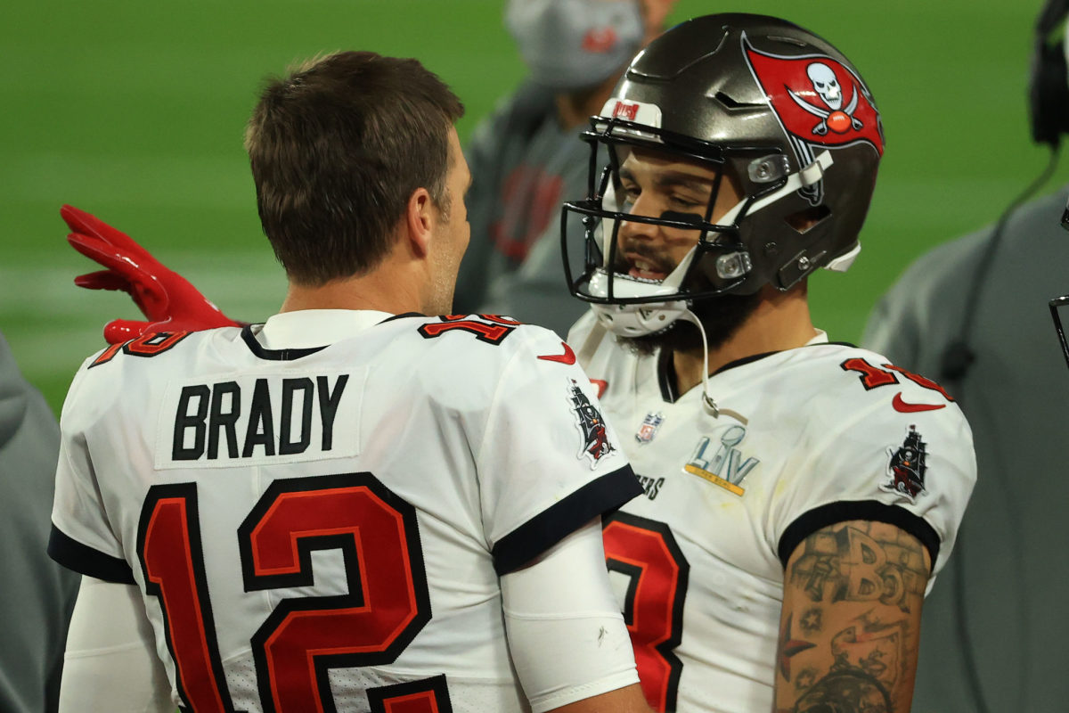 Mike Evans and Tom Brady at the Super Bowl.