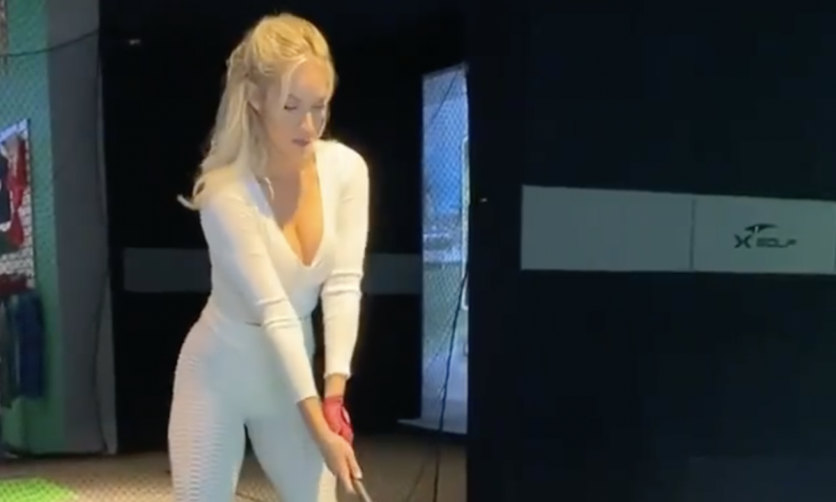 Paige Spiranac shows off her driving.