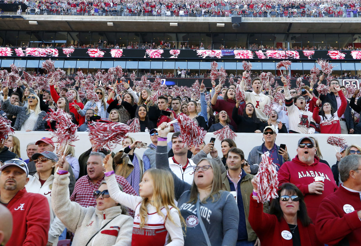 A general view of Alabama fans during a game in Tuscaloosa