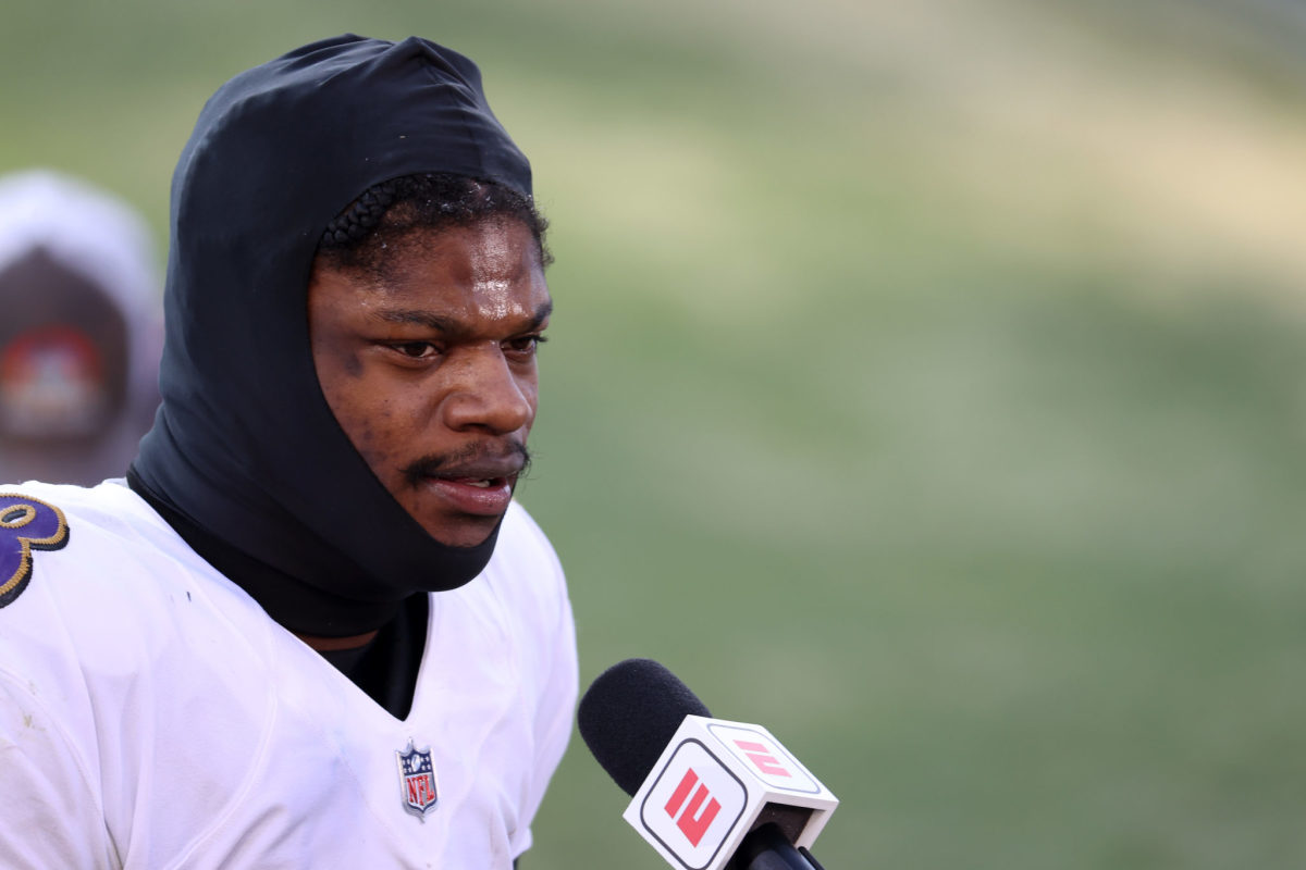 Baltimore Ravens quarterback Lamar Jackson after the win.