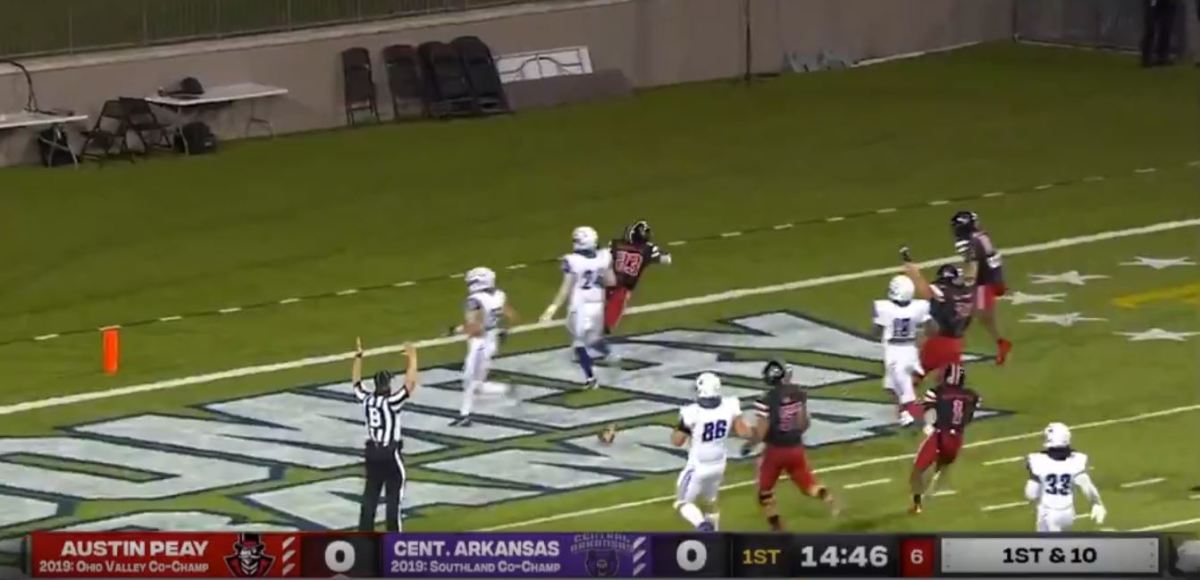 Austin Peay opens college football season with 75-yard touchdown vs. Central Arkansas.