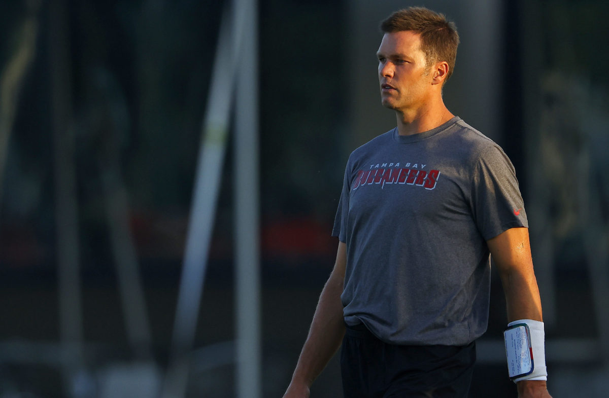 Tom Brady working out for the Tampa Bay Buccaneers.