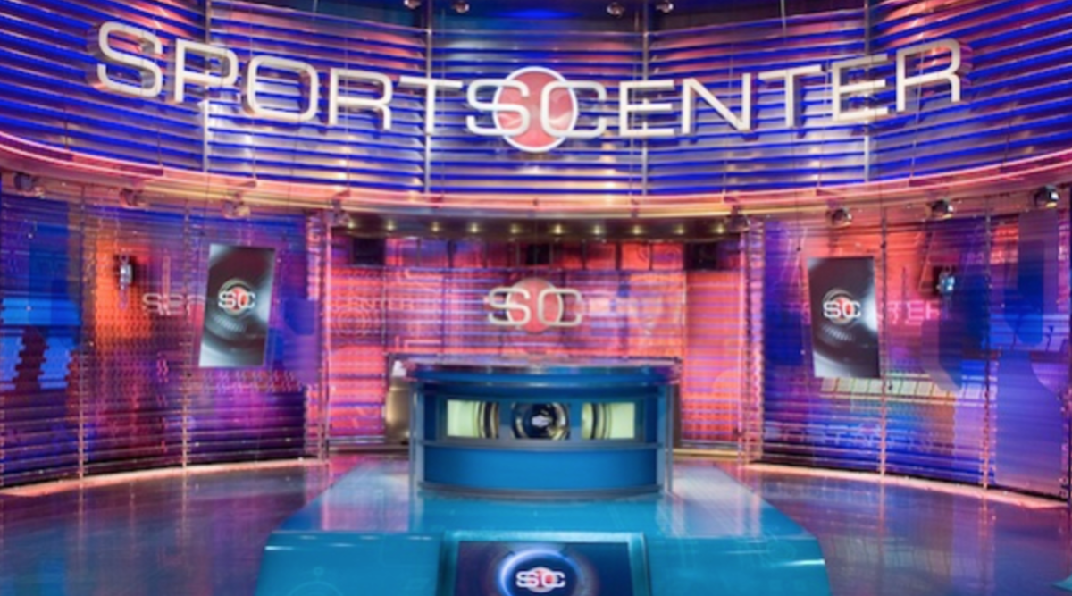 This is where the hosts of Sports Center sit.