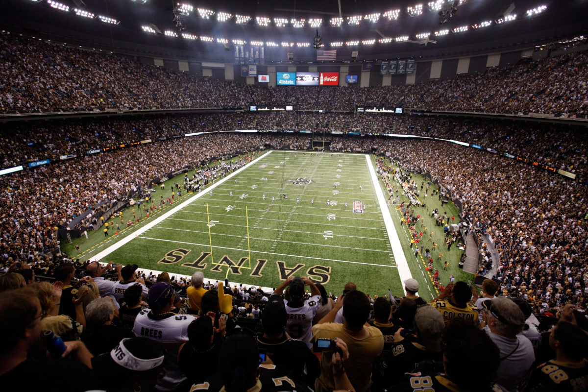 A general view of the Superdome during a Saints game.