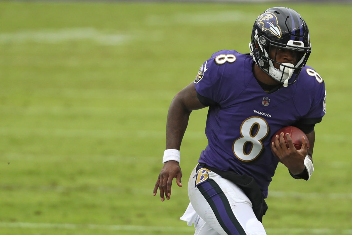 Baltimore Ravens quarterback Lamar Jackson on Sunday against Baltimore.