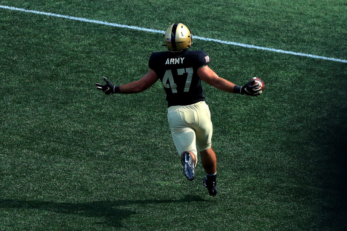 Army Black Knights on the football field.