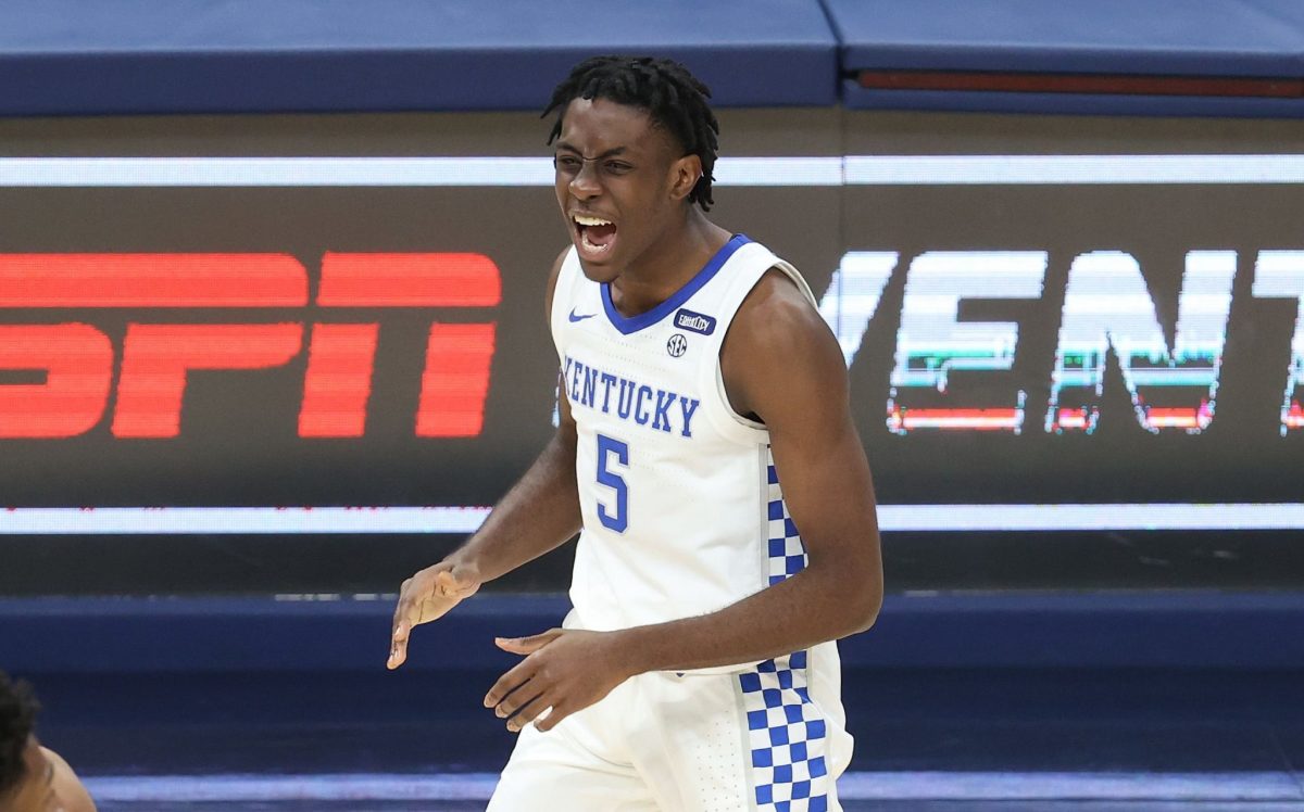Kentucky guard Terrence Clarke celebrates during a game.