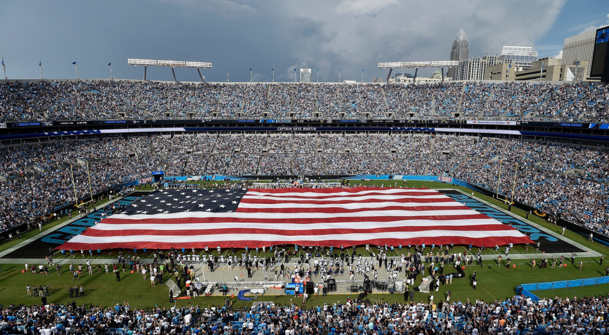 General view of Carolina Panthers' Bank of America Stadium in Charlotte.