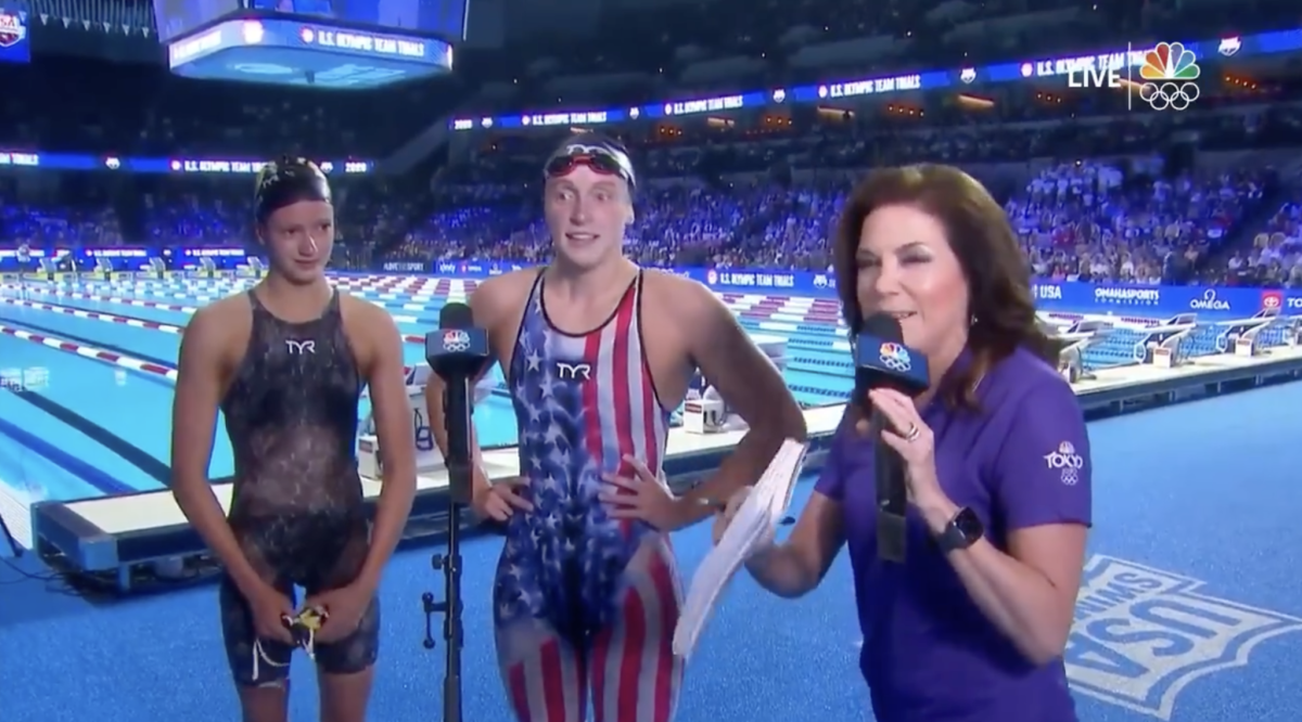 Katie Ledecky and Katie Grimes on NBC after U.S. Olympic trials