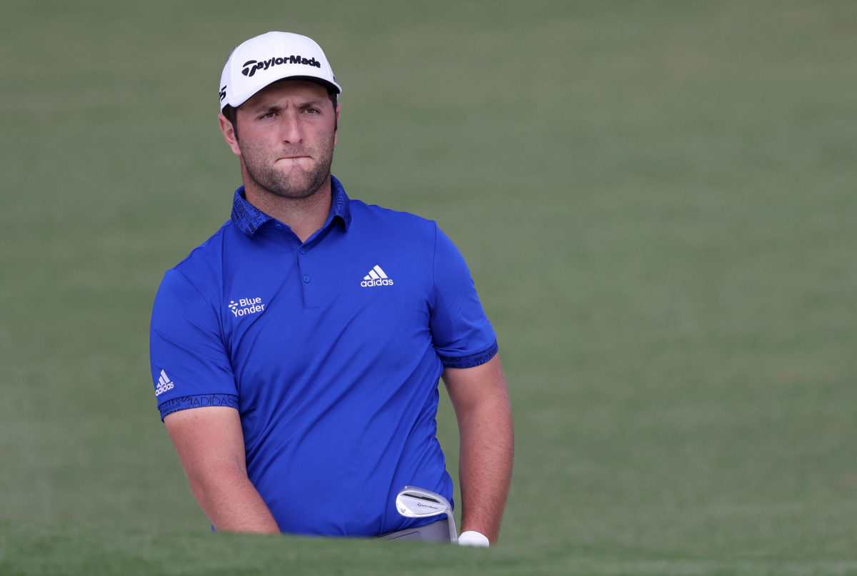 Jon Rahm with a bad shot at The Masters.