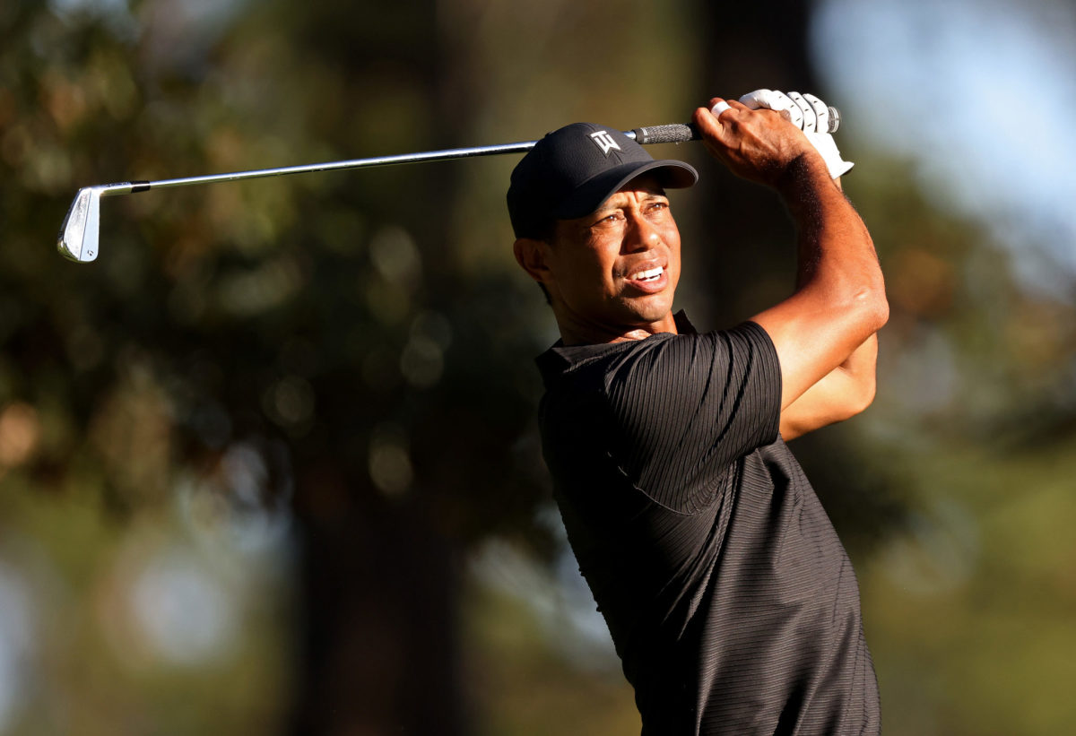 Tiger Woods in the second round of The Masters on Friday evening.