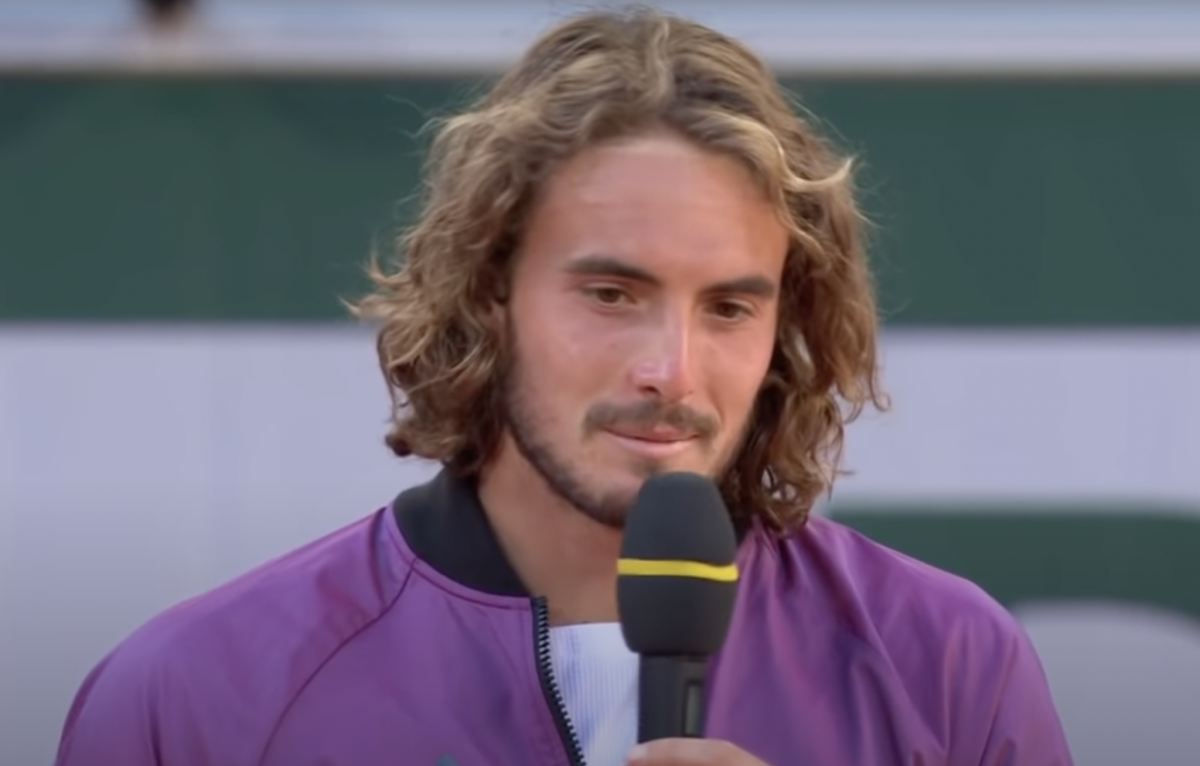Stefanos Tsitsipas plays in the French Open final.