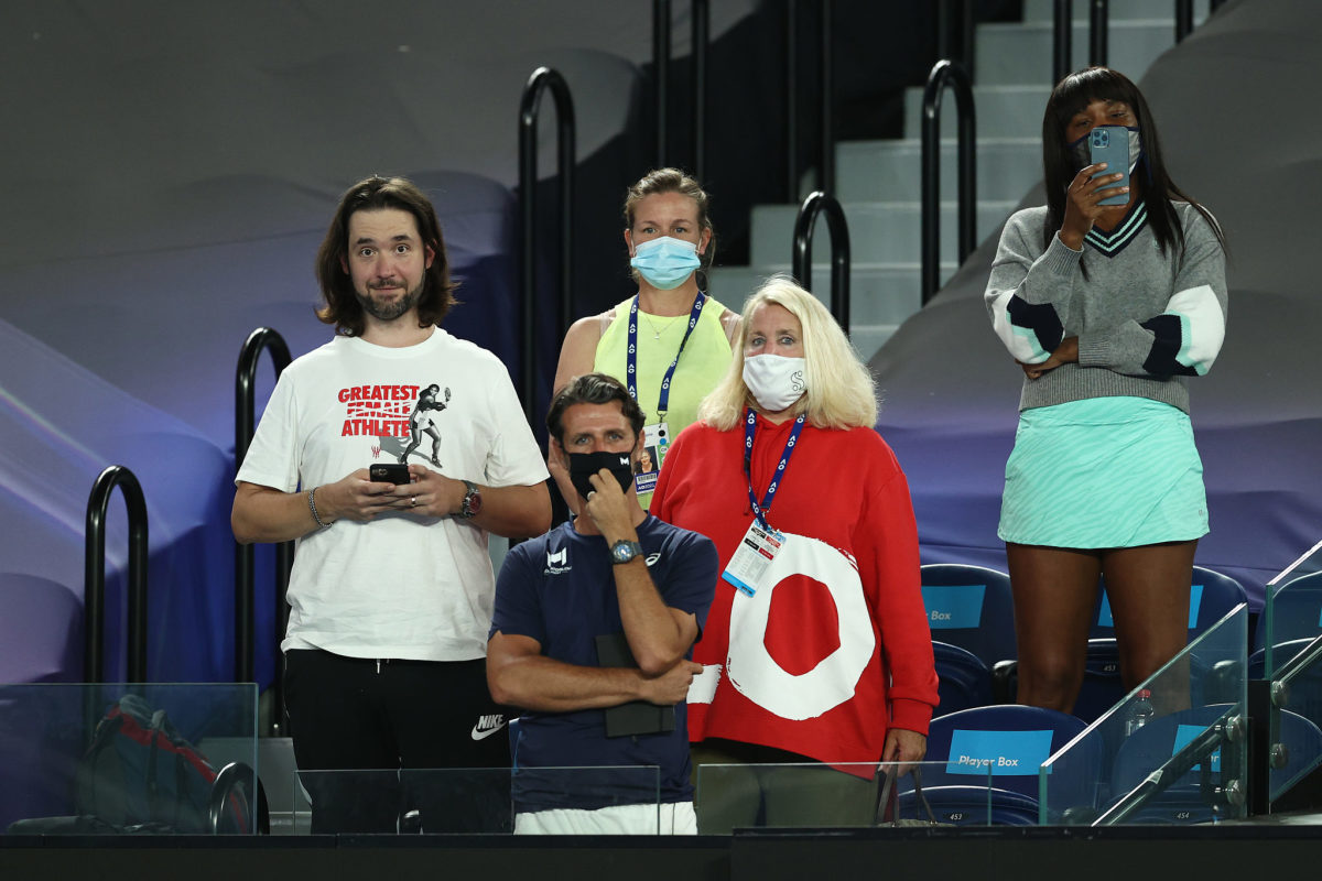 Alexis Ohanian in the crowd for the Australian Open.e