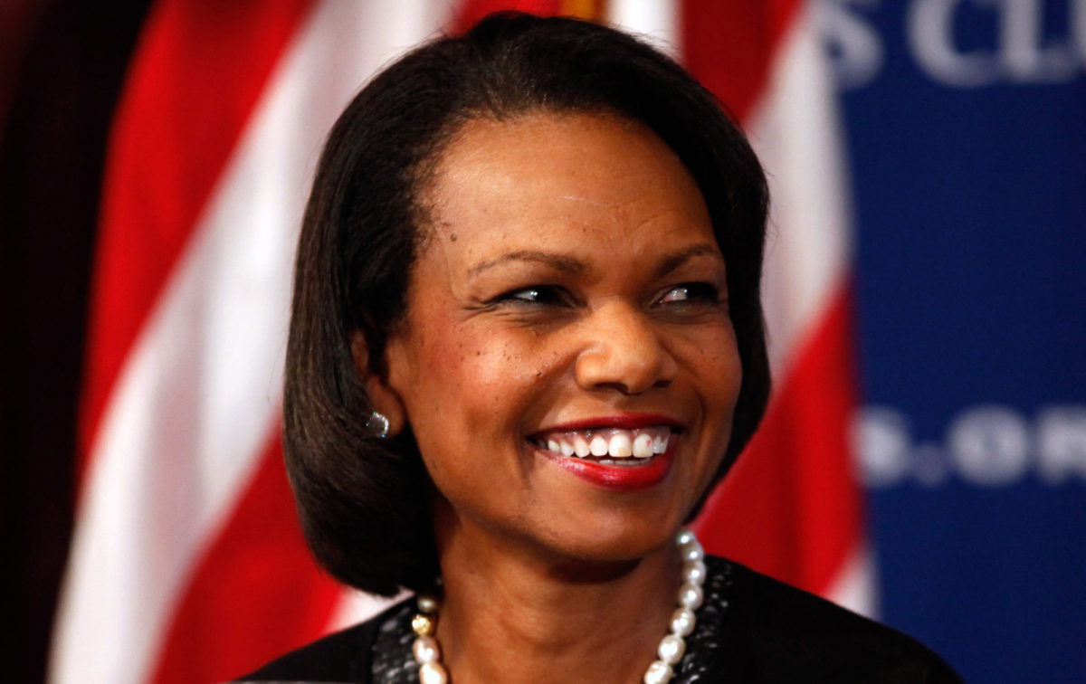 condoleezza rice smiles during a meeting in washington, d.c.