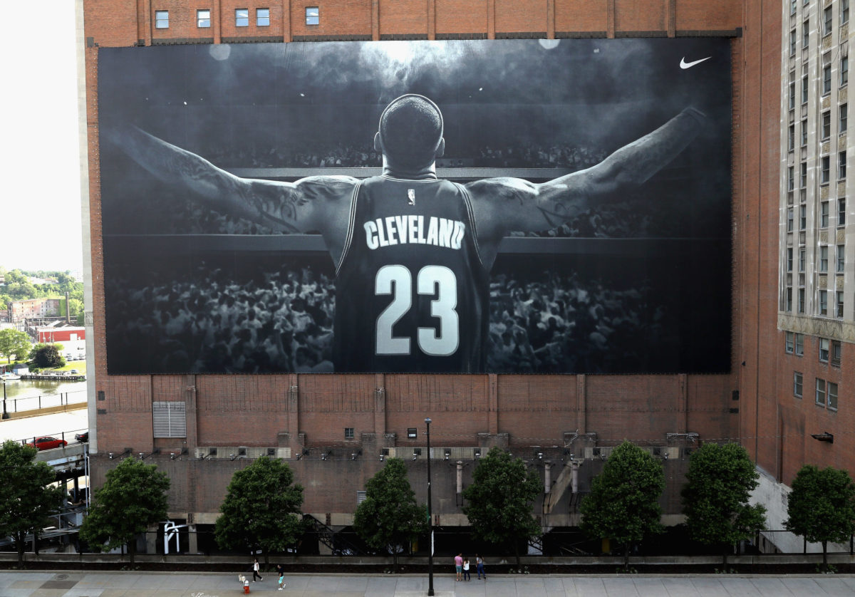 LeBron James banner in Cleveland.