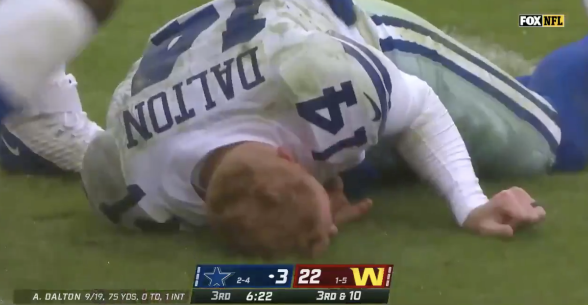 Cowboys vs. Washington score, takeaways: Andy Dalton knocked out of game as  Washington rolls 