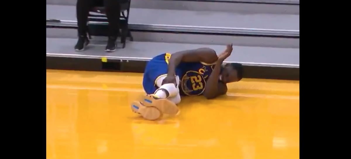 Golden State Warriors star Draymond Green injured during game with the Brooklyn Nets.