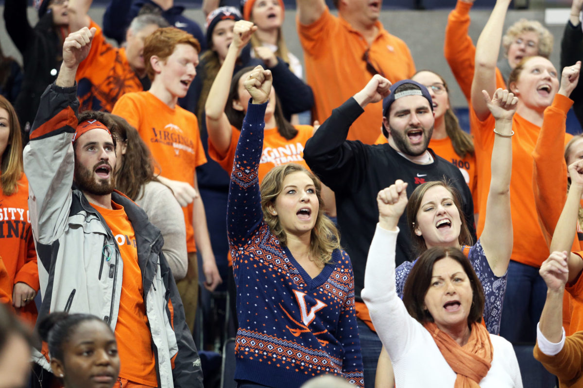 A general view of Virginia Cavaliers fans.