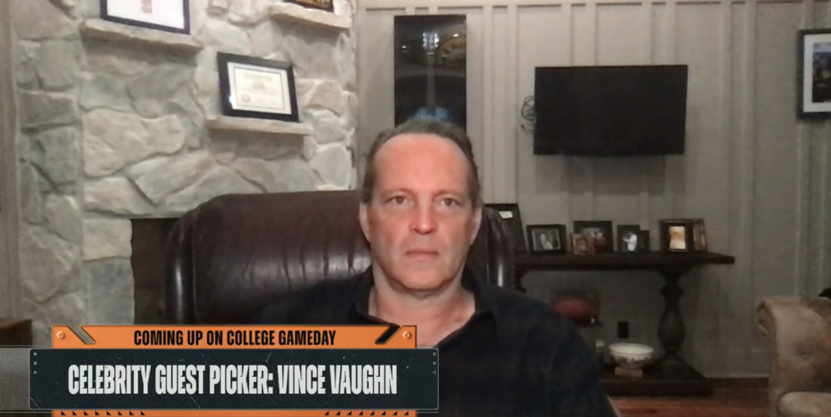 Vince Vaughn appears on College GameDay.