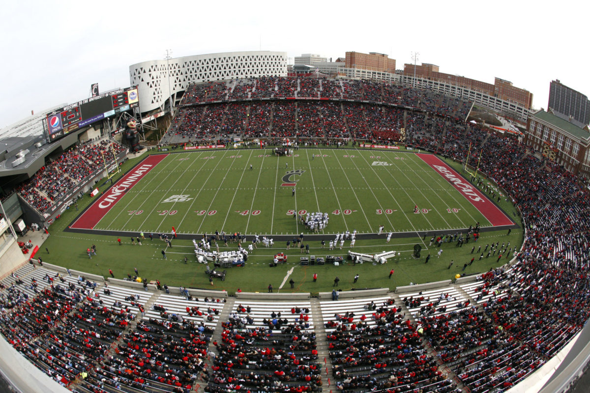 A general view of the Cincinnati Bearcats football field.