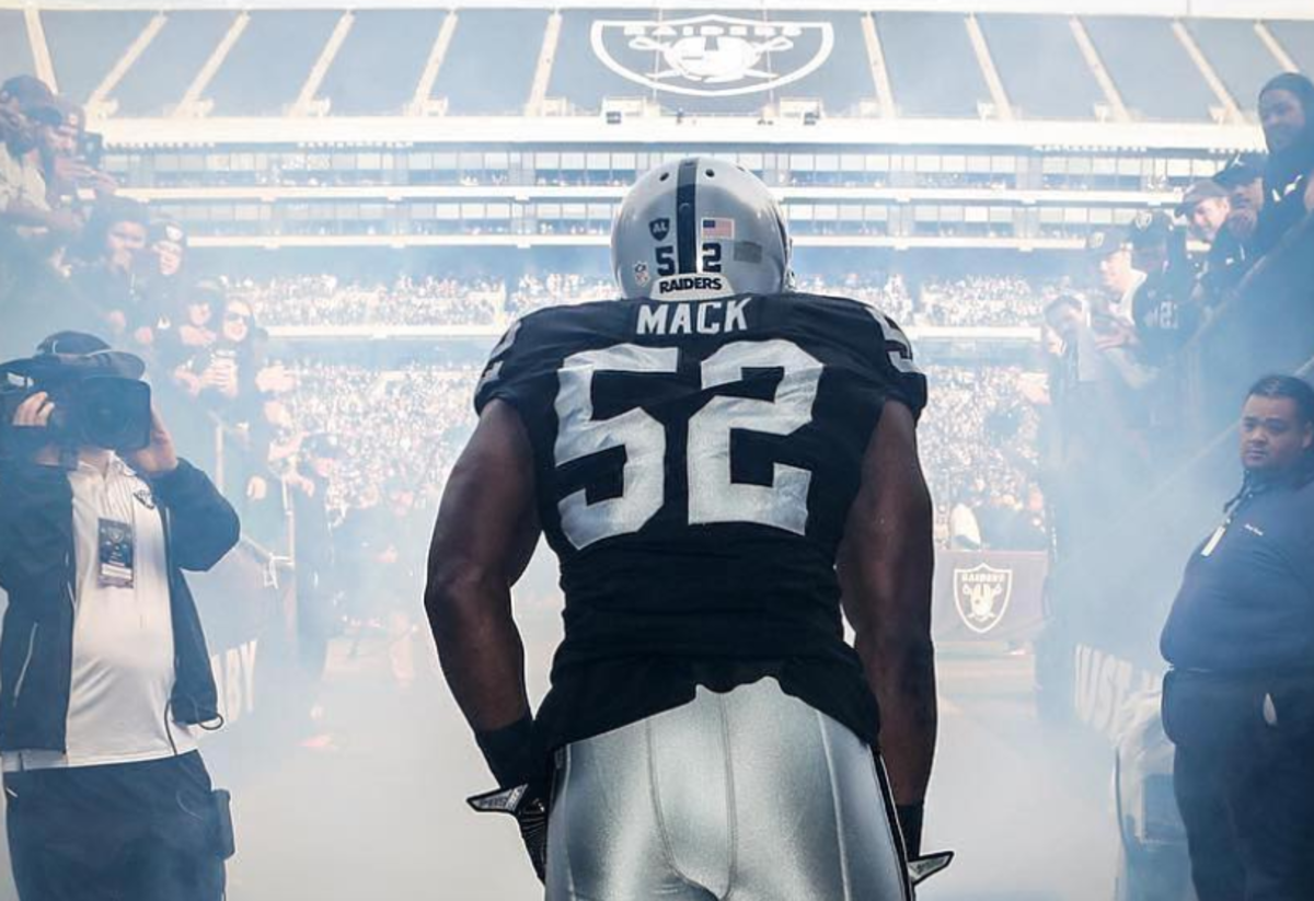 Khalil Mack heads out onto the field.