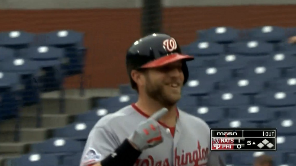 nats catcher spits out his tooth