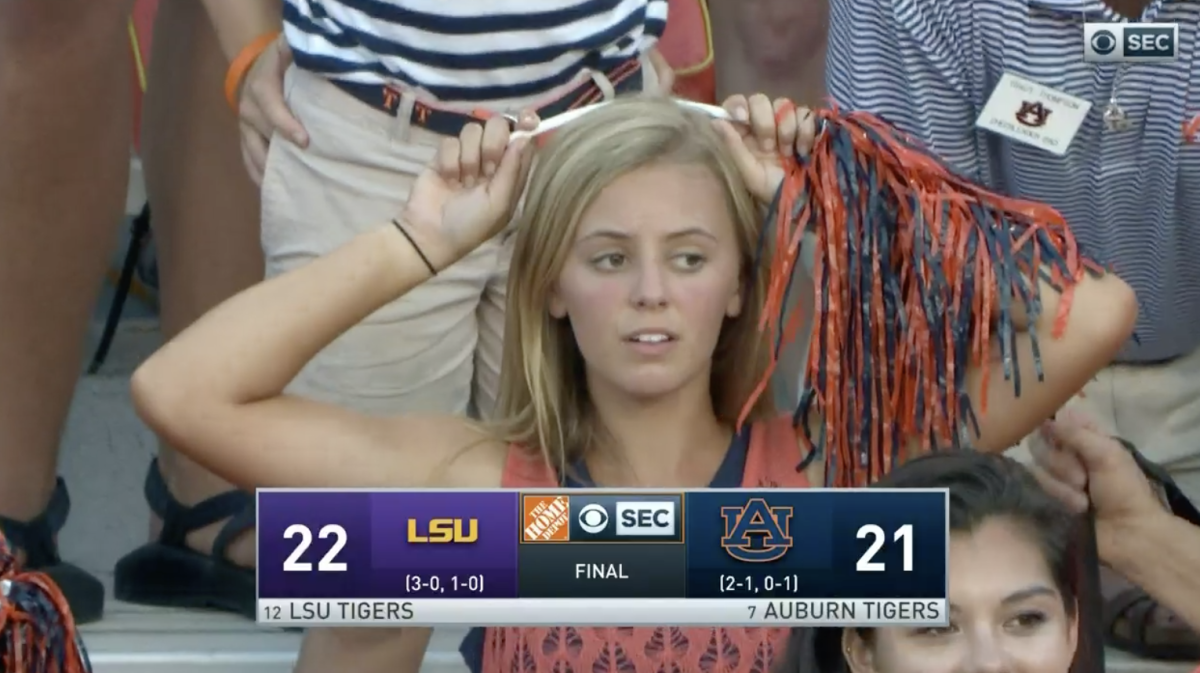 auburn fan sad at the end of the game