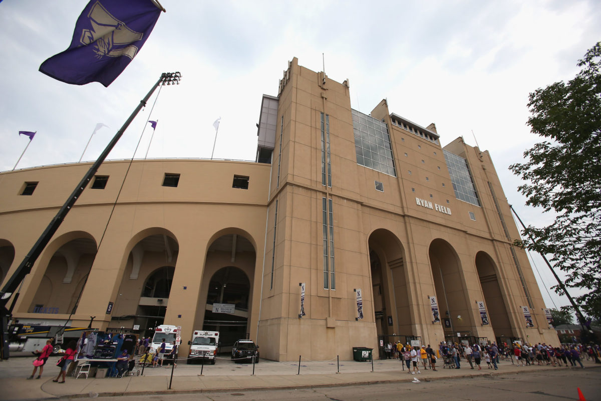 An exterior view of Northwestern's football stadium.
