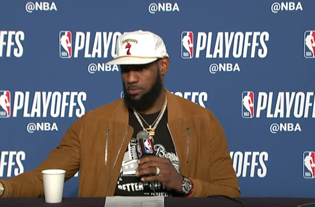 LeBron James talking about his buzzer-beater against Toronto.
