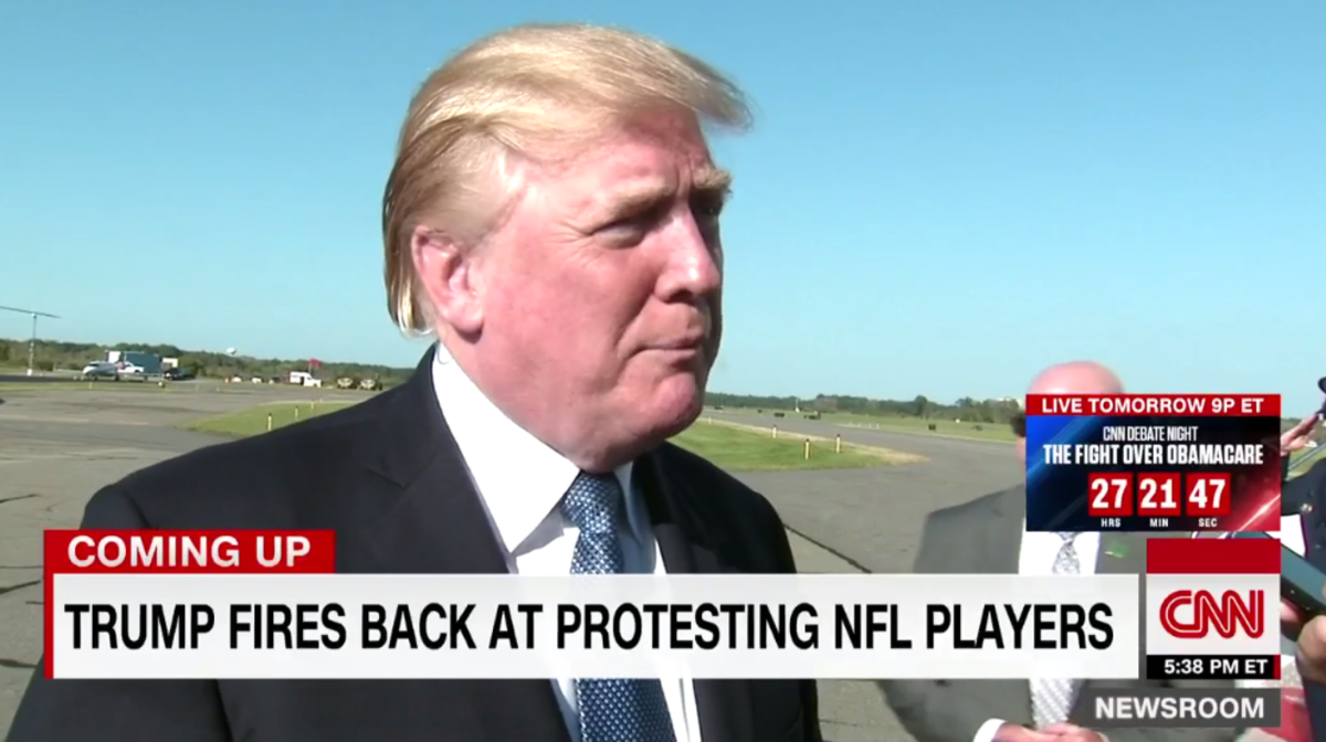Donald Trump discusses NFL protests.