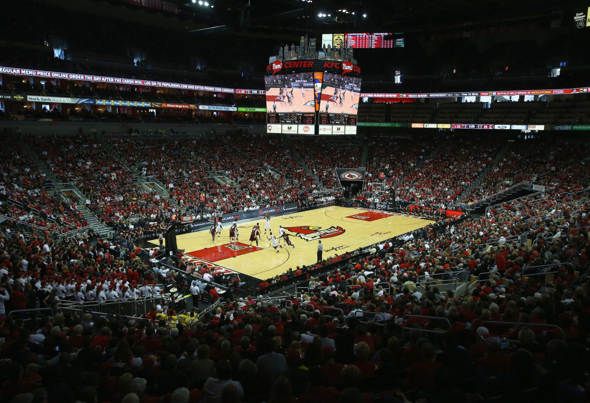 Louisville's court during a game against College of Charleston.