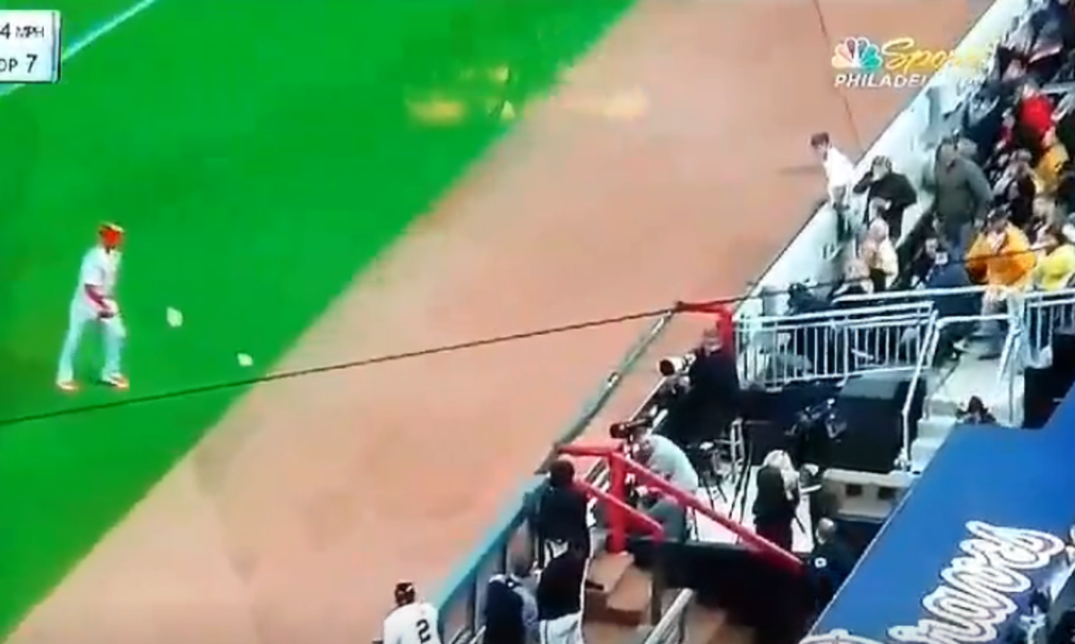An Atlanta Braves reporter was hit by a foul ball.