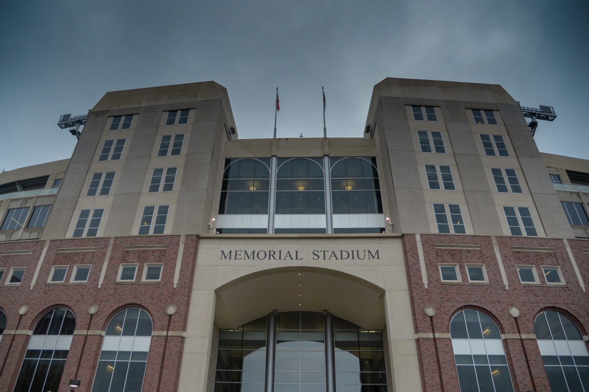 A photo of the outside of Nebraska's Memorial Stadium.